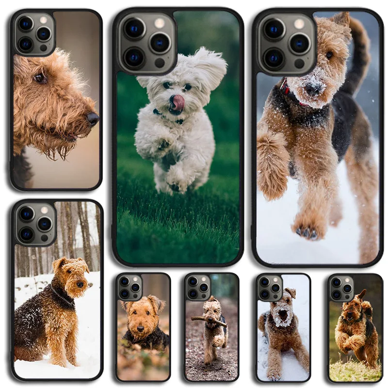 Funda de teléfono Airedale Terrier Dog para iPhone 17 Air 15 16 14 11 12 13 Pro MAX Plus Coque
