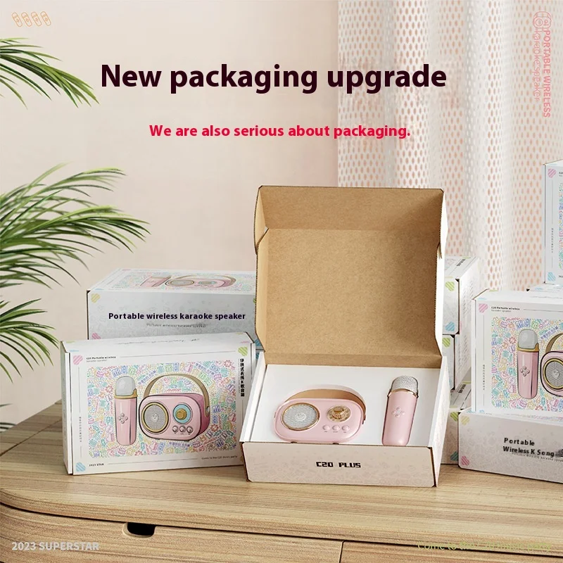 Mini micrófono C20 inalámbrico Bluetooth con sistema de sonido sonido Hifi micrófonos de Karaoke portátiles para entretenimiento al aire libre en el hogar - imagen 5