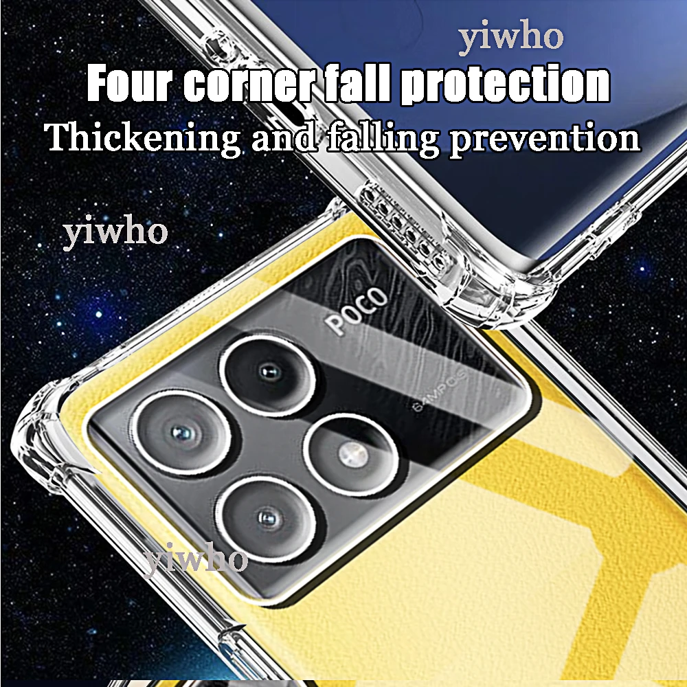 Funda de teléfono a prueba de golpes para Xiaomi Poco X6 Pro 5G X6 X5 X4 X3 Pro NFC transparente silicona suave TPU Pocco X 6 5 4 contraportada - imagen 2