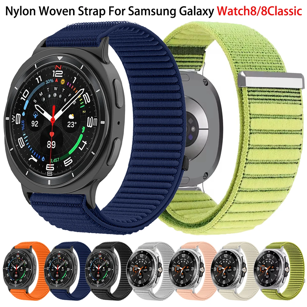 Correa de nailon transpirable para Samsung Galaxy Watch 8 Classic, pulsera de repuesto de 46mm para reloj 8, accesorios de banda trenzada de 44/40mm