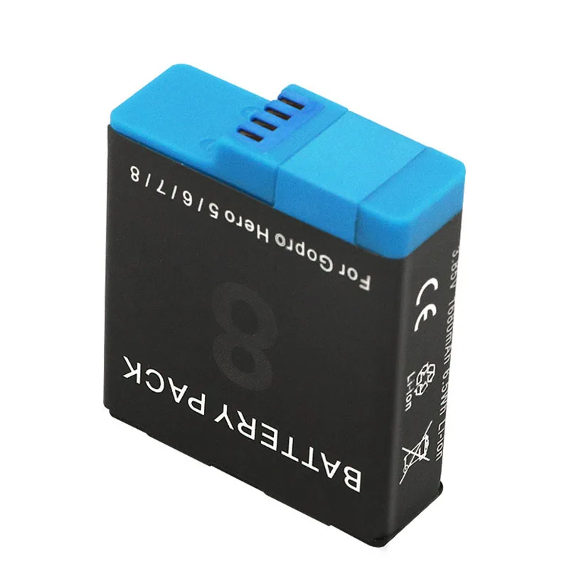 Batería de 1680mAh para GoPro Hero 8, 7, 6, 5, paquete de batería de iones de litio, almacenamiento de batería de cámara de movimiento para baterías recargables GoPro Hero8 - imagen 4