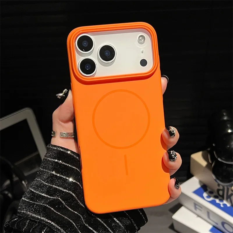 Funda de teléfono magnética mate de lujo para iPhone 17 14 15 16 13 Pro Max Plus 17Pro Air carga inalámbrica fundas trasera dura de PC, funda para iphone 17 16 15 pro max - imagen 2
