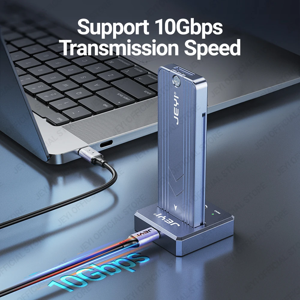 Lector JEYI M.2 SSD, NVMe y SATA a USB-C PCIe SSD estación de acoplamiento USB 3,2 adaptador de disco sólido de 10Gbps con protección de escritura - imagen 2