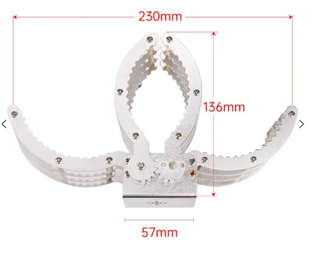 Pinza de aleación de aluminio plateada para robot DIY - imagen 4