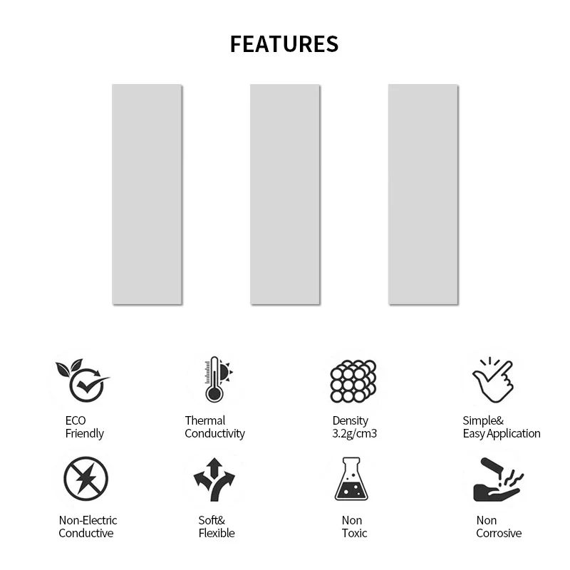 Almohadilla térmica M.2 SSD 10,8 W/mk CPU tarjeta gráfica disipador de calor placa base disipación de calor almohadilla de silicona 70*22mm para SSD - imagen 2