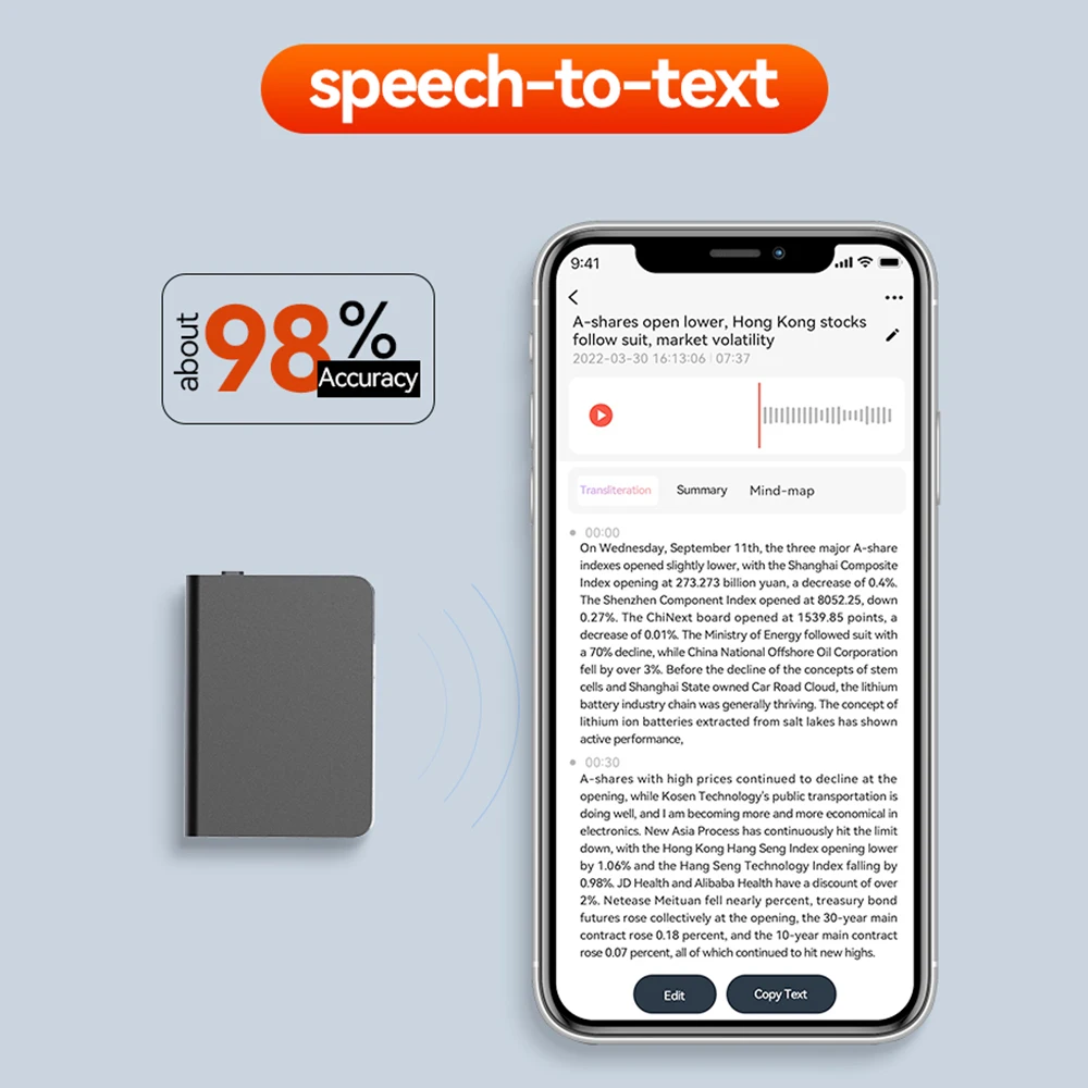 Grabadora de voz Digital activada inteligente AI, dictáfono de sonido, transcripción, traducción de idiomas, grabación de Audio de llamadas - imagen 4