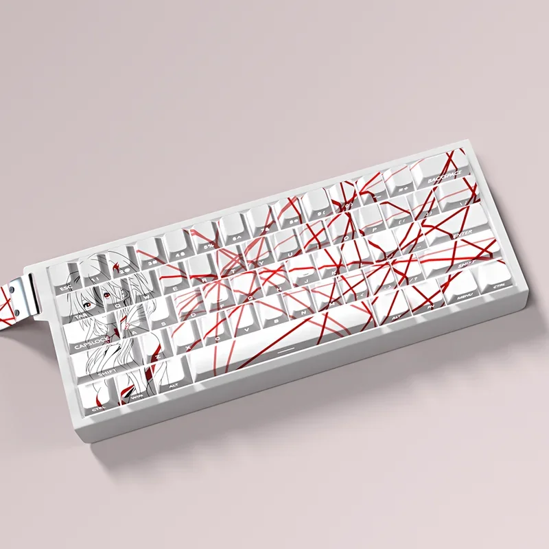 Teclas con tema de Anime Yuzuriha Inori, corona culpada, lado Original de fábrica, tapa de tecla de teclado mecánico Pbt transparente grabada - imagen 4