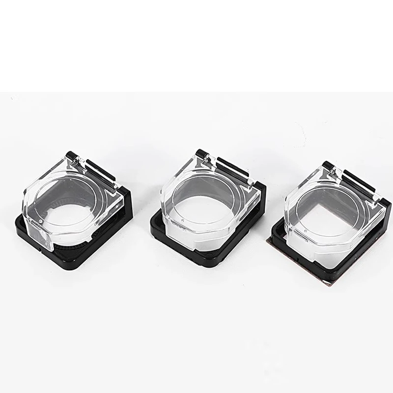 Cubierta protectora para interruptor de botón de 22mm, cubierta antipolvo, solapa, botón plano redondo, agujero cuadrado, cinturón trasero - imagen 3
