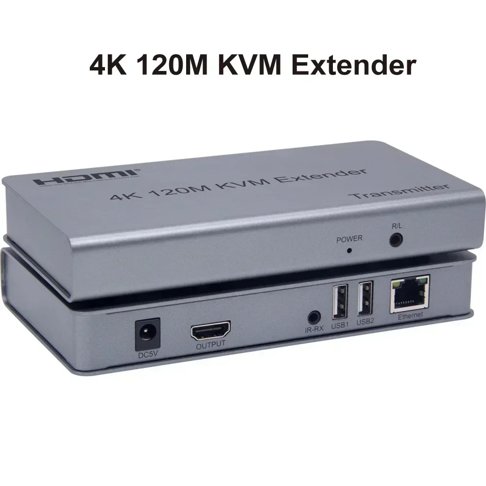 4K 120M KVM Extender Via RJ45 Cat6 Cat7 Cable HDMI HDMI Extender Video Transmitter Receiver Support Laptop USB Mouse Keyboard - imagen 3