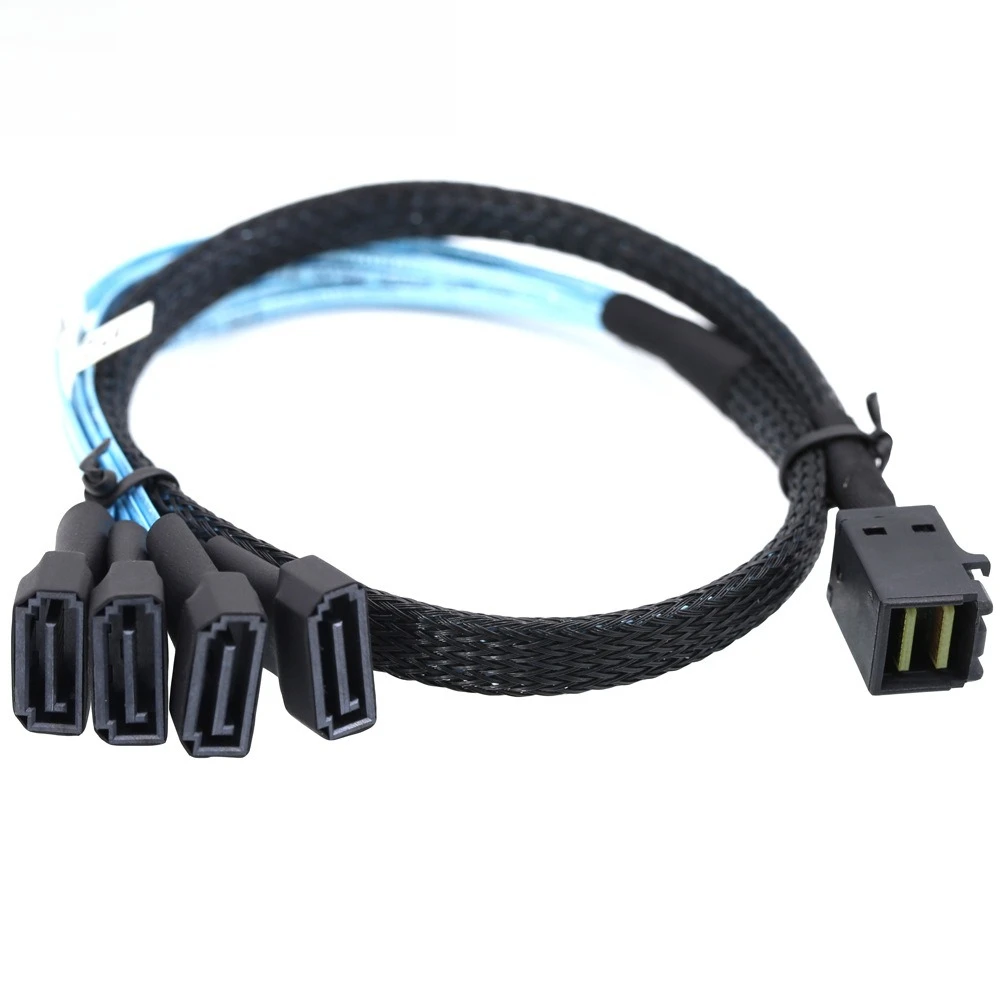 Mini SAS SFF-8643 a 4 SATA 7P servidor macho longitud de cable de alta velocidad opcional 0,5 M 1 M - imagen 2