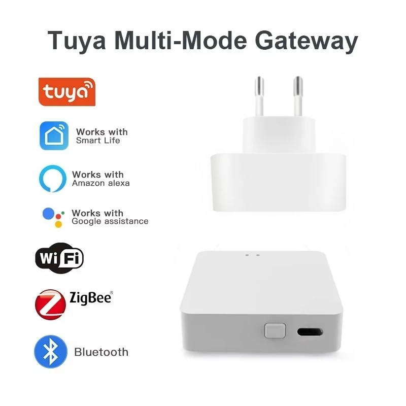 Inteligente Tuya Zigbee Bluetooth Mesh Hub multimodo Gateway inalámbrico enchufe en puente Hub compatible con enlaces para el hogar Alexa Google Voice