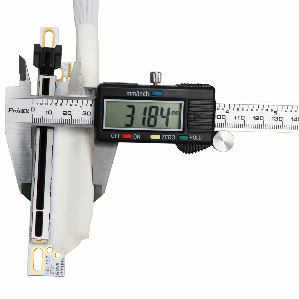 Tarjeta gráfica PCIE 5,0 X16 blanca Cable de extensión GPU Chapado en plata PCI-E 5,0 X16 GEN5 64GT \ S Cable elevador Cable de servidor de alta velocidad - imagen 5