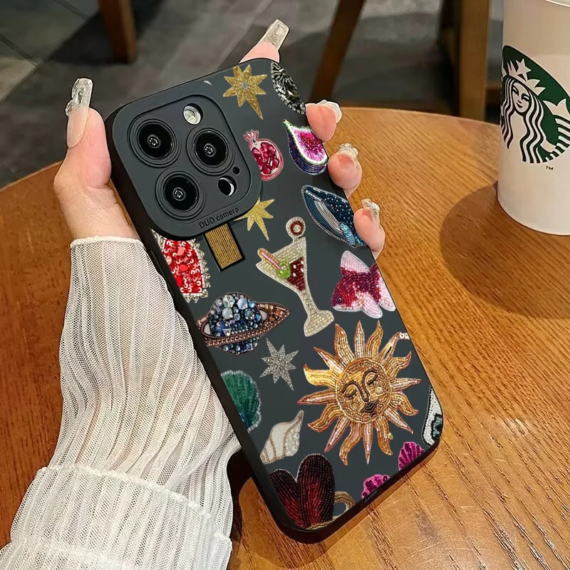 Funda de teléfono con diseño de ojo y diseño de Collage negro a la moda para Oppo A3x A3 A78 A59 A58 A76 A74 A94 A55 A54 A16 A93 A31 4G 5G TPU - imagen 4
