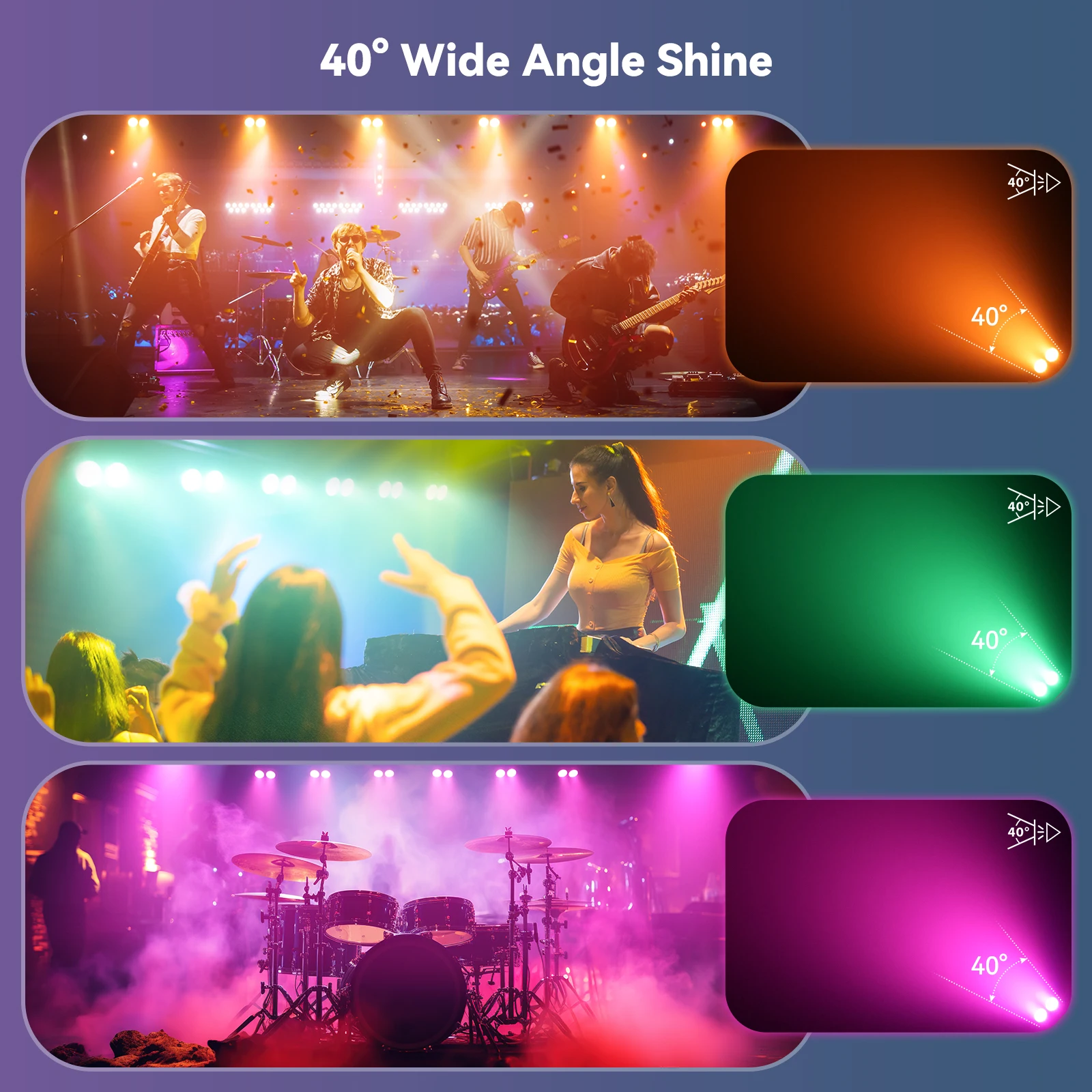 U'King 4 Uds RGBW COB luces LED de teñido Par luces elevadoras de 2 ojos DMX512 luces de escenario activadas por sonido para eventos fiesta boda Club Bar - imagen 5