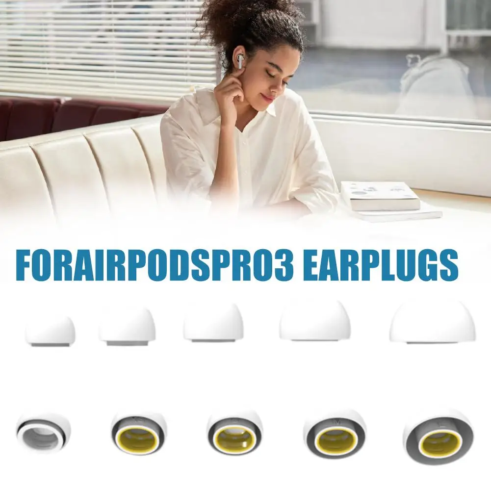 1 par para AirPods Pro 3 almohadillas para los oídos, almohadillas de goma de repuesto, cubiertas para auriculares de silicona suave, accesorios, reducción de ruido - imagen 4