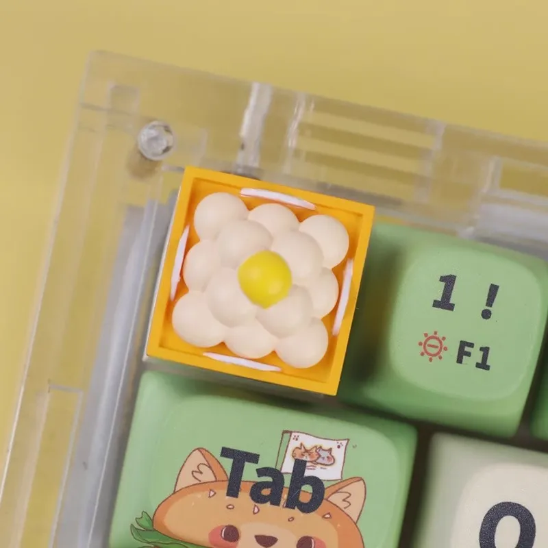 Sweet Mochi Keycap personalizado de resina DIY hecho a mano Original Kawaii dibujos animados Keycap para accesorio de teclado mecánico - imagen 4