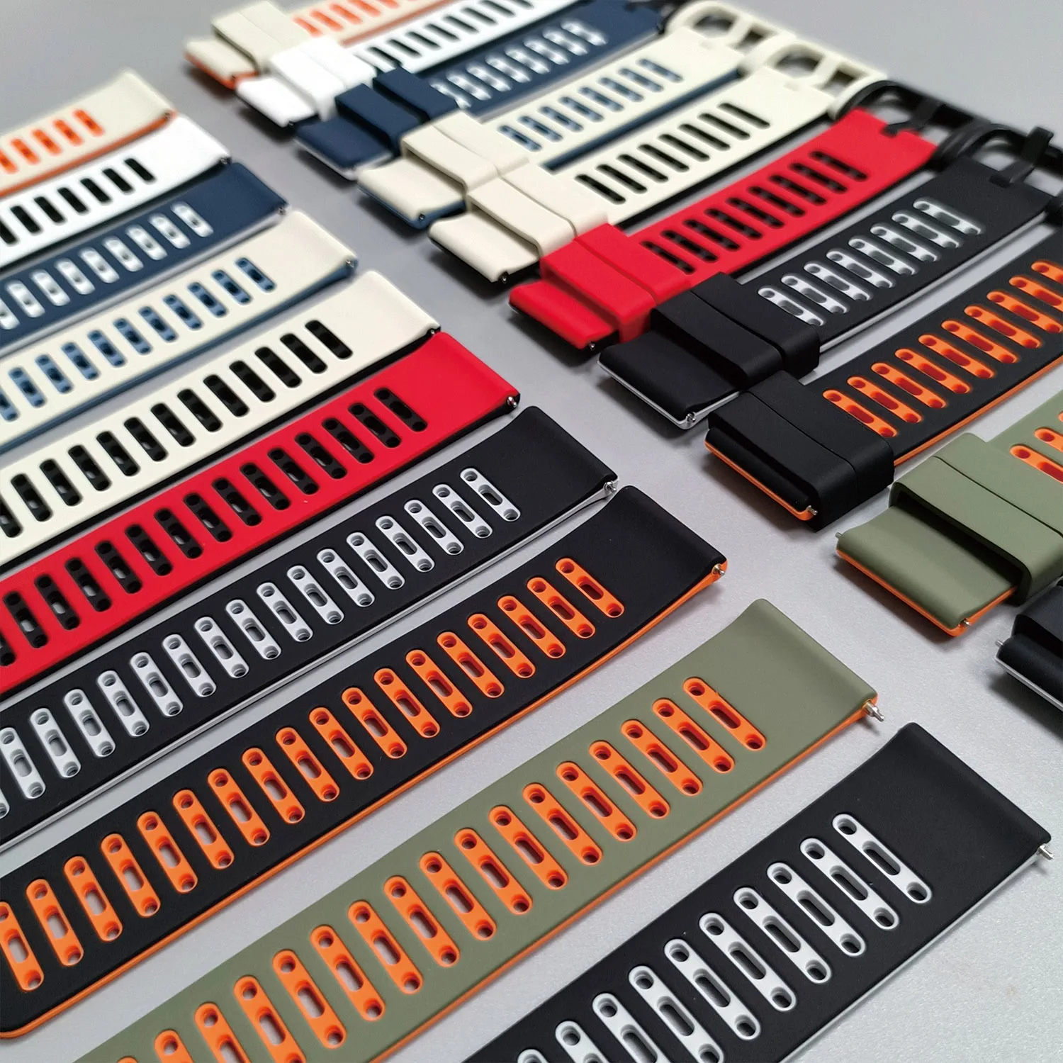 Correa de silicona de 22mm para Amazfit BALANCE 2/Bip 6 5 correa para Amazfit GTR 4 3 pro 2 2e/Stratos 3 2 2S/CHEETAH correa de reloj transpirable - imagen 3