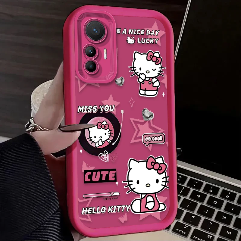 Funda blanda rosa encantadora de Hello Kitty para Xiaomi 14T 13T 12T 11T 13 12 11 Lite 5G NE POCO X6 X5 F6 F5 F3 X4 GT X3 NFC M5S C65 M6 Pro - imagen 5