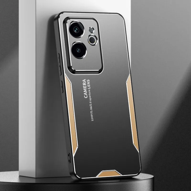 Para Realme GT6 versión china funda Metal aluminio lente protectora escarcha prevenir huellas dactilares Metal + cubierta de TPU - imagen 3