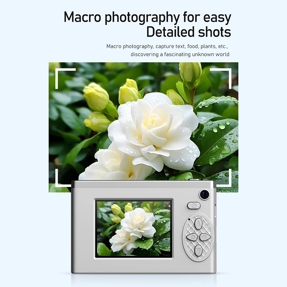 Cámara digital 8x Zoom digital Estilo retro Mini cámara Cámara de fotografía LCD de 2,4 pulgadas Cámara de video fotográfico para viajes y estudiantes