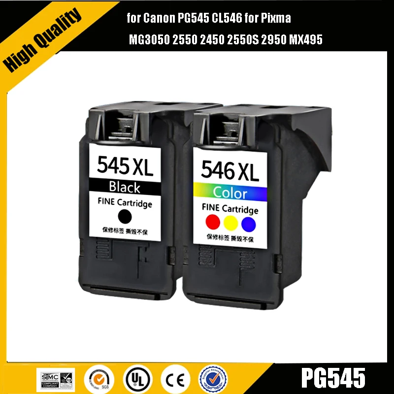 Cartucho de tinta Compatible 545XL 546XL 545 XL 546 XL para Canon PG545 CL546 PG-545 para Pixma MG3050 2550 2450 2550S 2950 MX495