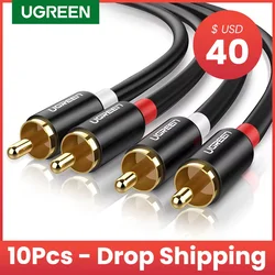 Cable RCA UGREEN 2 Macho a 2 Macho – Audio Estéreo Hi-Fi