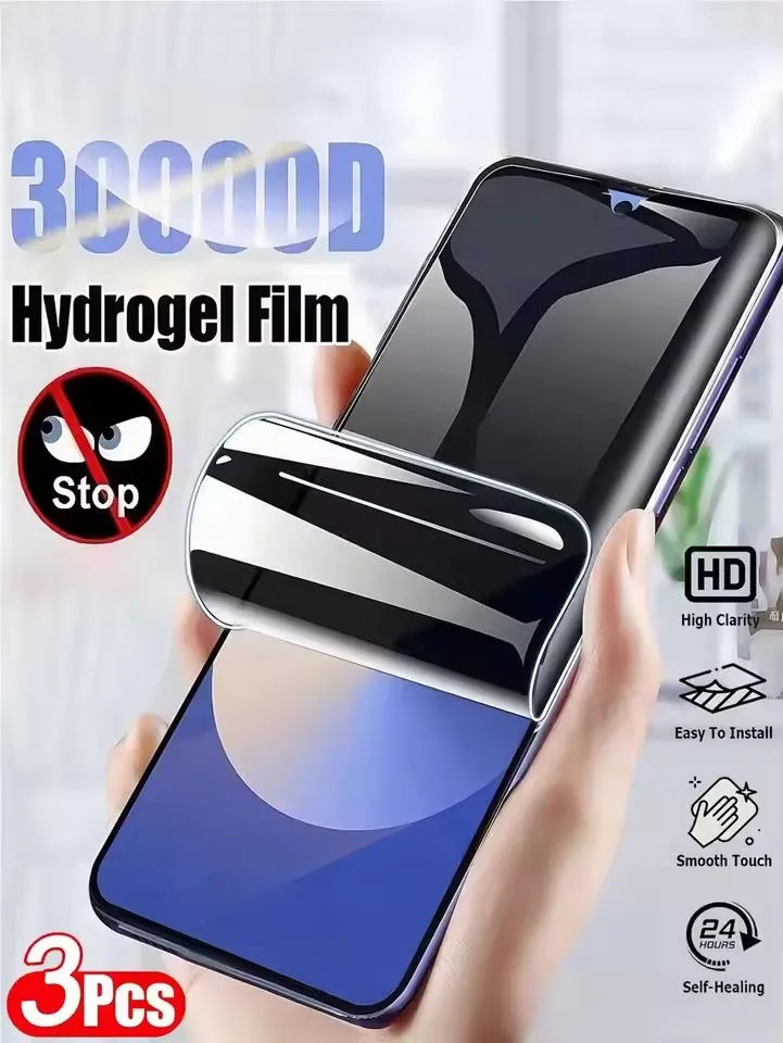3 uds película de hidrogel de privacidad para Samsung Galaxy A02S A03 A03S M02S M21 2021 M22 Protector de pantalla antiespía