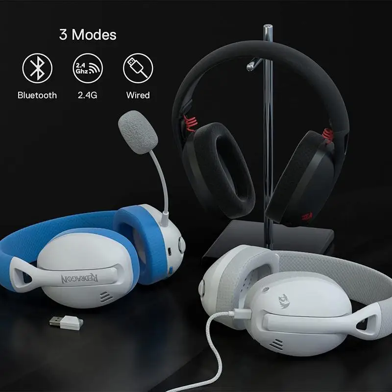 Redragon H848 Auriculares Bluetooth inalámbricos para juegos Ligero sonido envolvente 7,1 Controladores de 40 mm Micrófono desmontable Plataforma múltiple - imagen 5