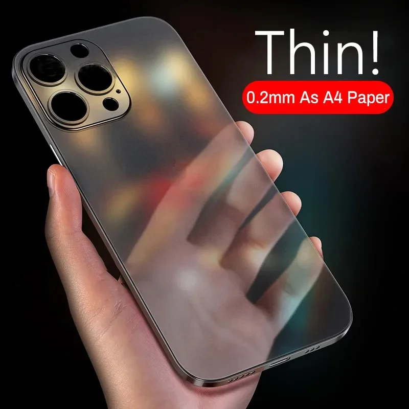 Funda ultrafina de PP para iphone, carcasa suave de 0,3mm, Color mate, trasera dura, translúcida, transparente y delgada, para modelos 16, 15, 14 Plus, 13, 12 Pro, 11 Pro Max