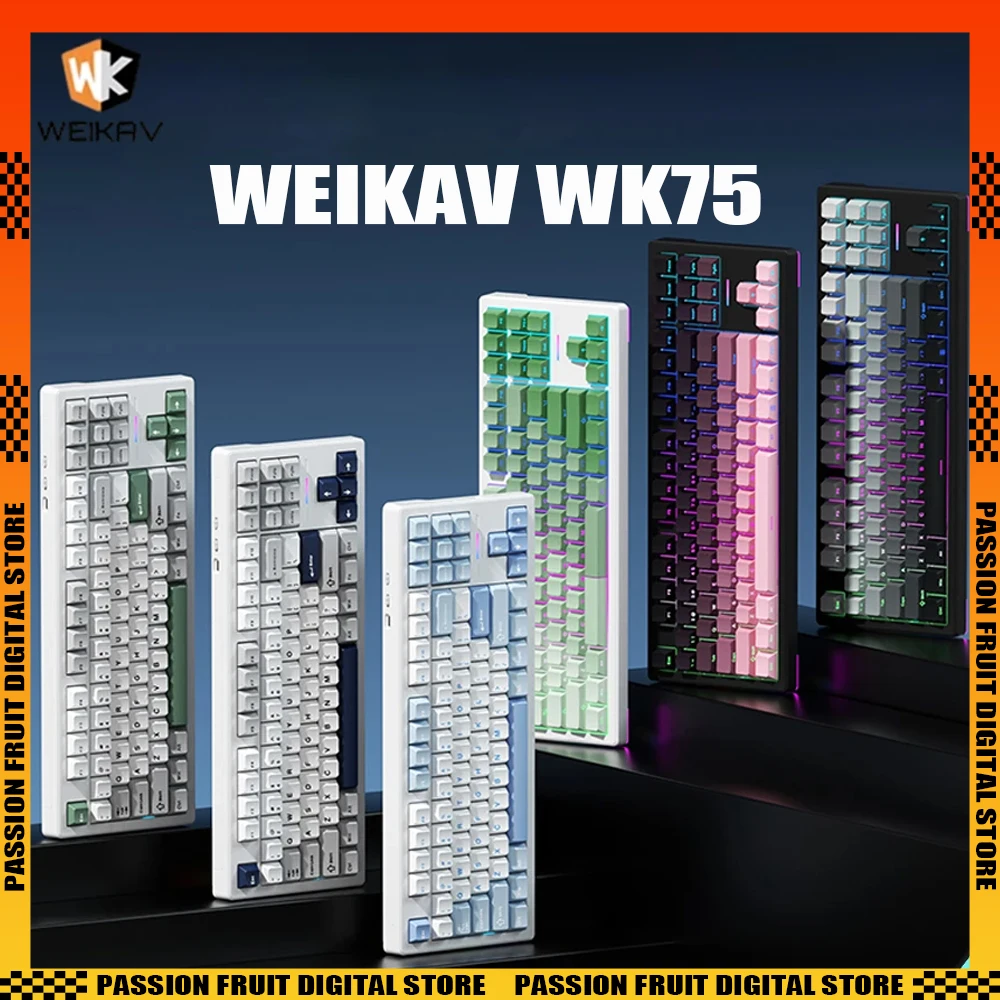 Weikav WK87 RGB intercambiable en caliente, teclados mecánicos inalámbricos de tres modos, teclado para juegos, portátil, accesorios para jugadores Esport personalizados, regalos