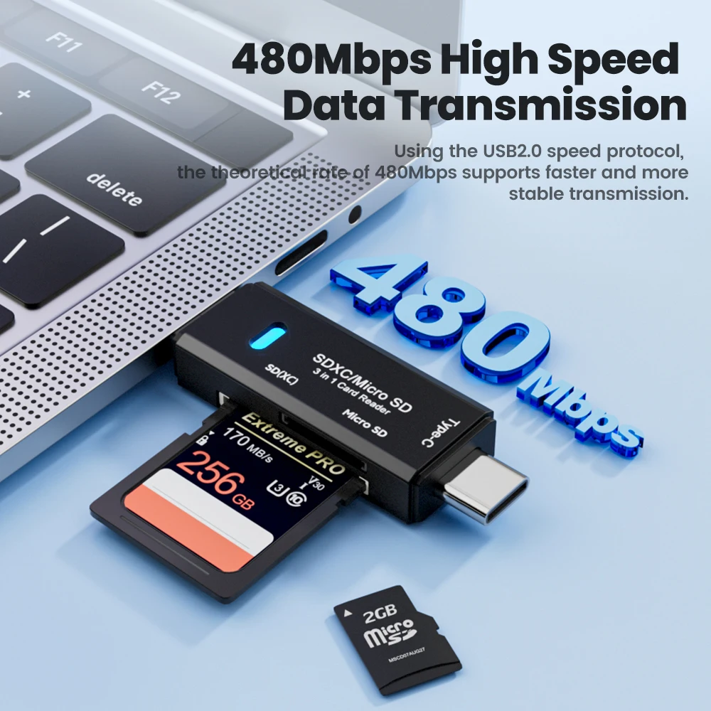 Olaf-lector de tarjetas 5 en 1 Otg tipo C, Micro Sd, unidad Flash, inteligente, Usb 2,0, Tf, Cf - imagen 4