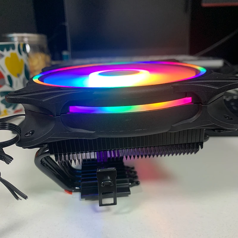 Enfriador de aire de CPU de 120MM, Ventilador de CPU de 4 tubos de calor de 3 pines para Intel LGA X79 X99 2011 1700 1150 1151 1155 AMD AM3 AM4 AM5 - imagen 4