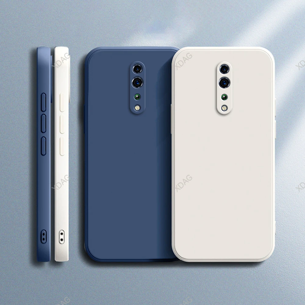 Carcasa trasera para OPPO Reno Z RenoZ 6,4 "PCDM10 CPH1979 a prueba de golpes Simple cuadrado silicona líquida Original funda para teléfono móvil