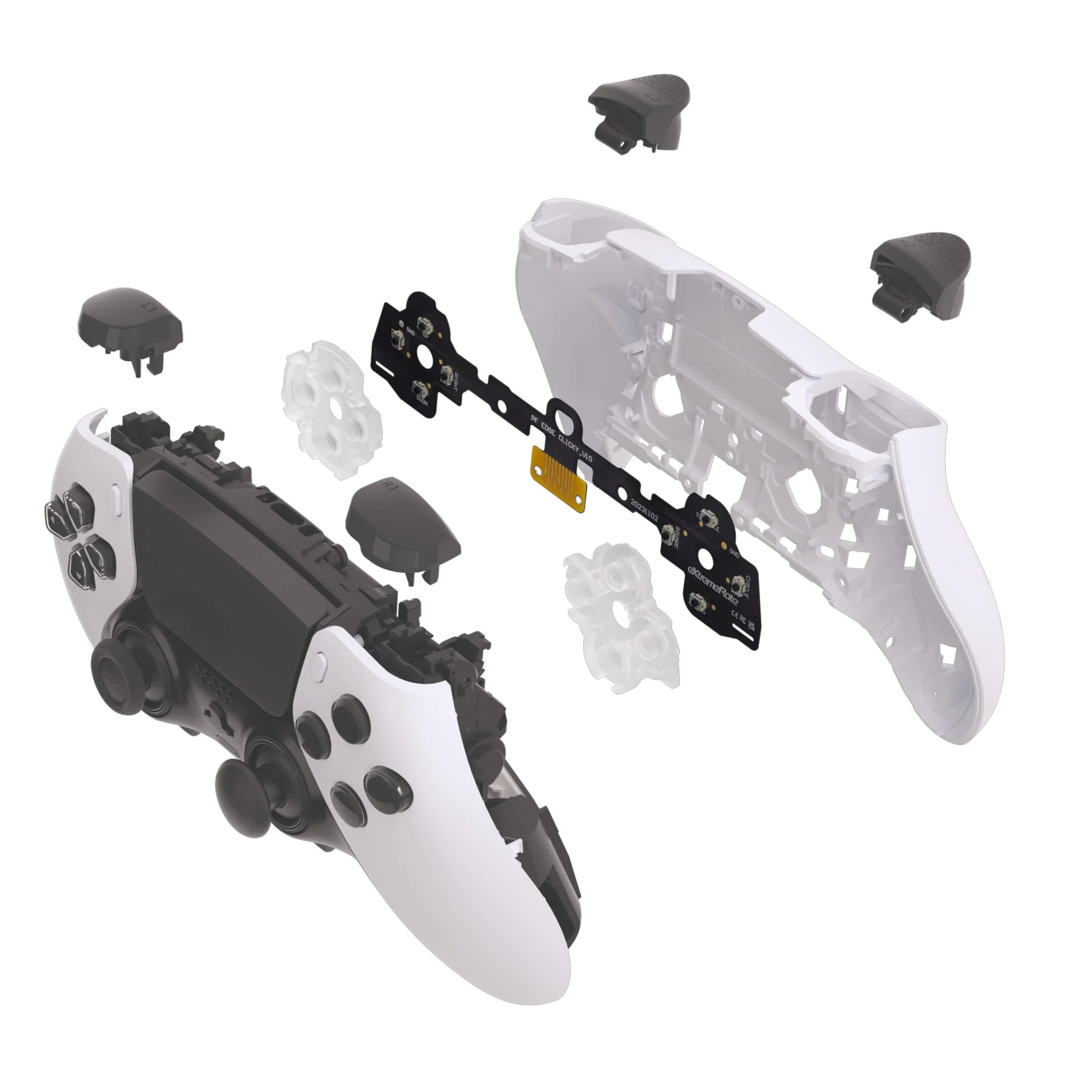 Kit de clic de botones faciales eXtremeRate para controlador de borde ps5, kit de clic de ratón con botones de acción Dpad táctiles personalizados - imagen 3