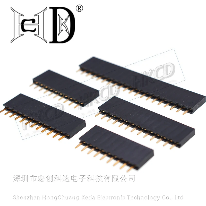 10 enchufes hembra de un solo fila de 180 grados con un espaciado de conectores de 2,54mm 1*2P 3P 4P 5P 6P 7P 8P 9P 10P 20P 40Pin - imagen 5