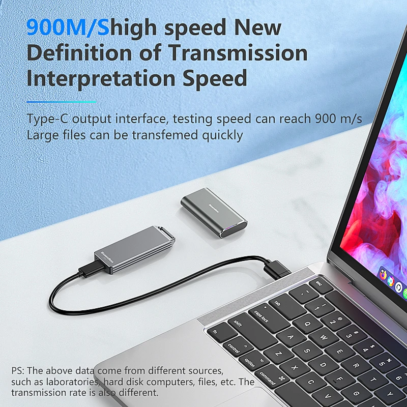 Blueendless Mini M.2 NVME disco duro móvil de estado sólido 2242mm portátil todo de aluminio TYPE-C ordenador caja de disco duro móvil externo - imagen 2