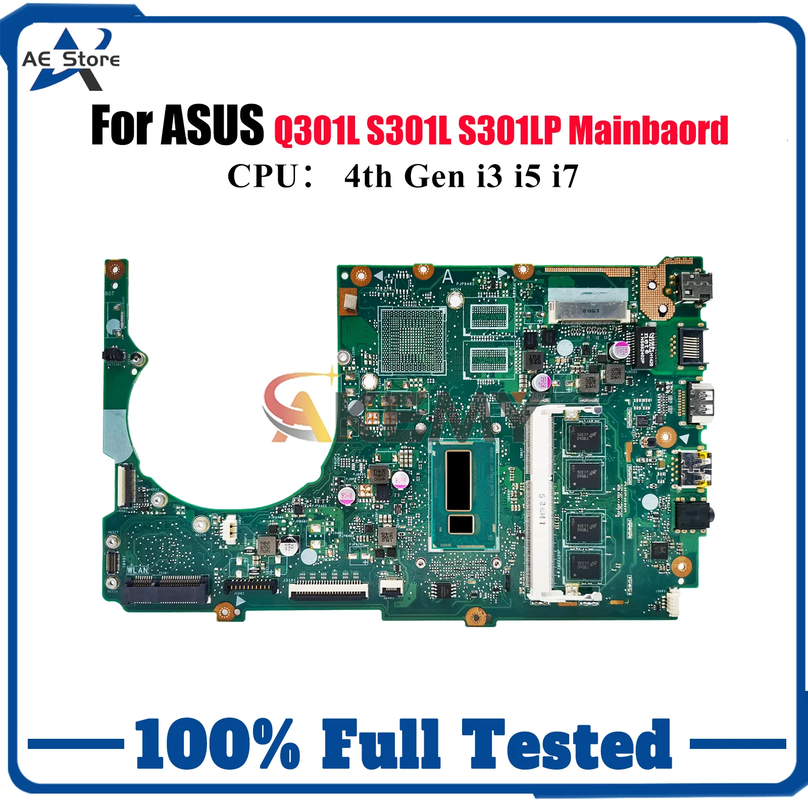 Placa base para ordenador portátil S301LA para ASUS VivoBook S301LA S301LP Q301L S301L placa base para portátil con i3 i5 i7 CPU 100% pruebas OK envío rápido