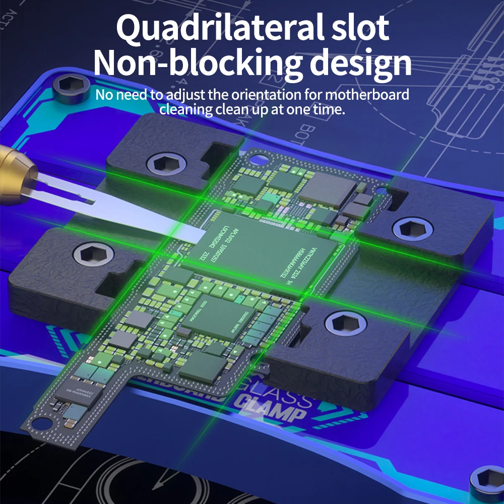 Abrazadera de placa base de vidrio con aislamiento de aire g-fix mecánico para Chips de placa base de teléfono móvil PCB CPU reparación raspador herramienta de eliminación de pegamento - imagen 5