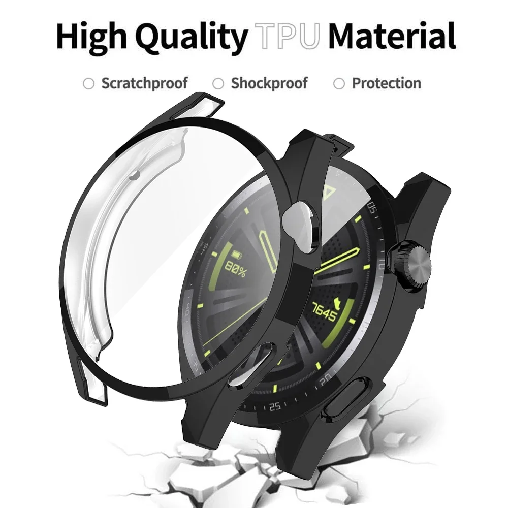 Funda de silicona para Huawei Watch GT3, Protector de pantalla de cobertura completa de 42mm y 46mm, fundas blandas de TPU para Huawei GT3 de 46mm y 42mm - imagen 3