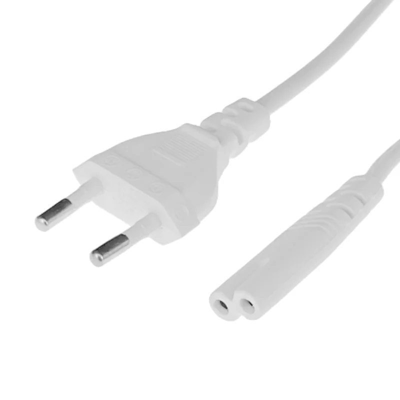 Cable de extensión de enchufe blanco de 2p, fuente de alimentación de lámpara, Cable de alimentación de figura europea 8 para iluminación Led, cargador USB de 1,5 m - imagen 5