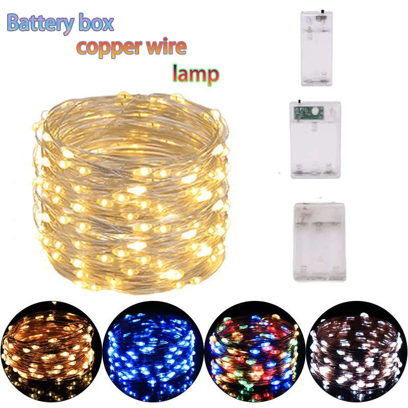 Caja de batería LED de 3 celdas, alambre de cobre, cadena de luces multifuncional para exteriores, hogar, Navidad, boda, fiesta, decoración de jardín, 3-20m - imagen 4