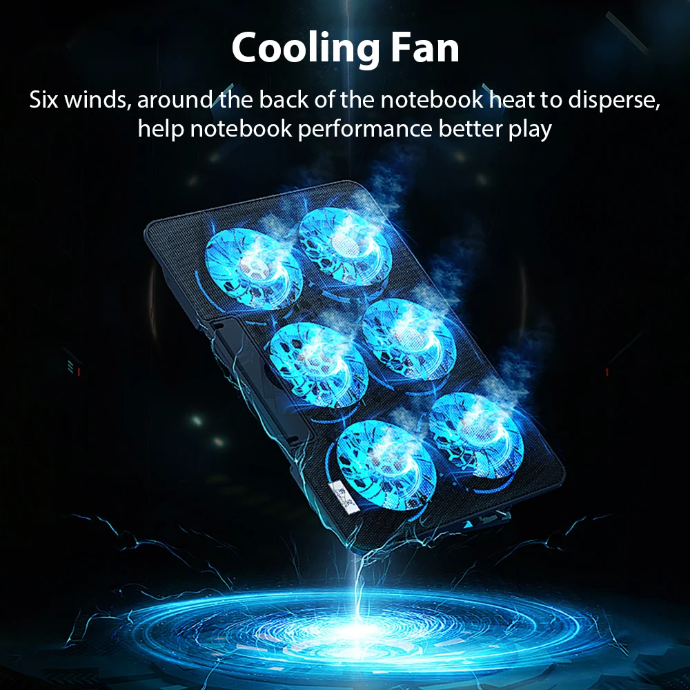 Soporte para ordenador portátil, 2 puertos USB para Notebook, ordenador, tableta, soporte enfriador, almohadilla de refrigeración de 18 pulgadas, accesorios ajustables para Macbook - imagen 4