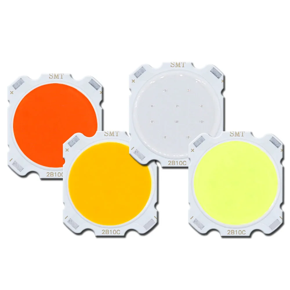 Chip de luz LED COB de 3W y 5W, accesorios de iluminación para lámpara, verde, azul, rojo, amarillo, 28MM, lote de 10 unidades