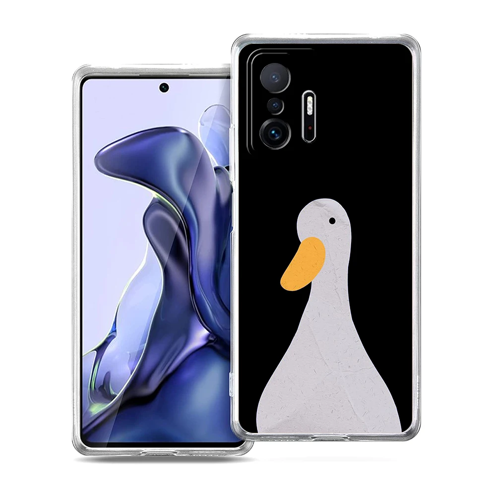 Funda de teléfono de dibujos animados para Xiaomi, carcasa con diseño de pato, para modelos 14, 13, 12 Lite, Mi 11 Ultra, 11X, 13T, 12T, 11T, Poco X5, X4, X3, NFC, F5, F4, M4 Pro, 5G - imagen 2