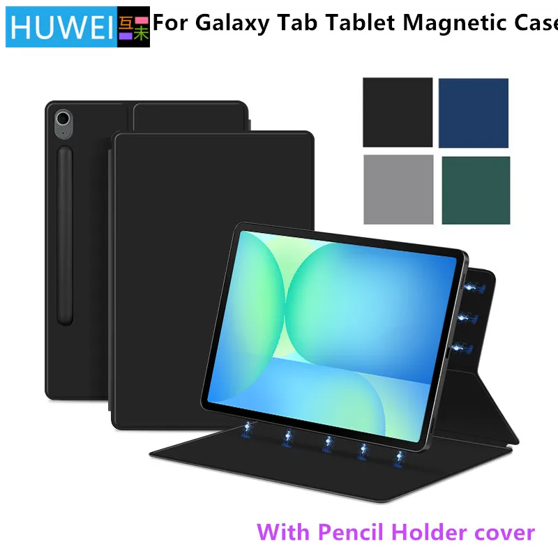 Para Samsung Galaxy Tab S10 FE Plus 13,1 pulgadas SM-X620 X626B funda magnética para Tab S10 S9 S8 S7 Plus FE Ultra funda con soporte para lápices - imagen 2