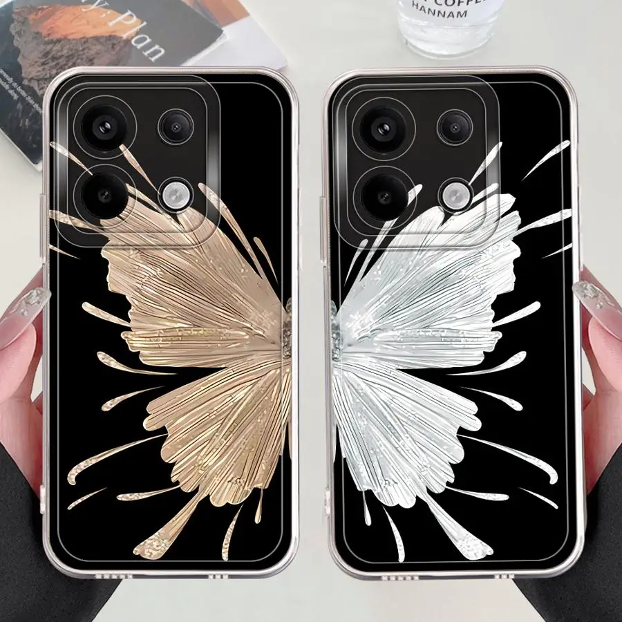 Hermosa mariposa funda de teléfono suave para Xiaomi Redmi 14C 9A 9C 12C 10C A1 A2 + A3x 13C A5