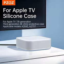 PZOZ para Apple TV 4K 2022 funda protectora caja de 3 generación funda protectora anticaída de silicona suave transparente para Apple TV