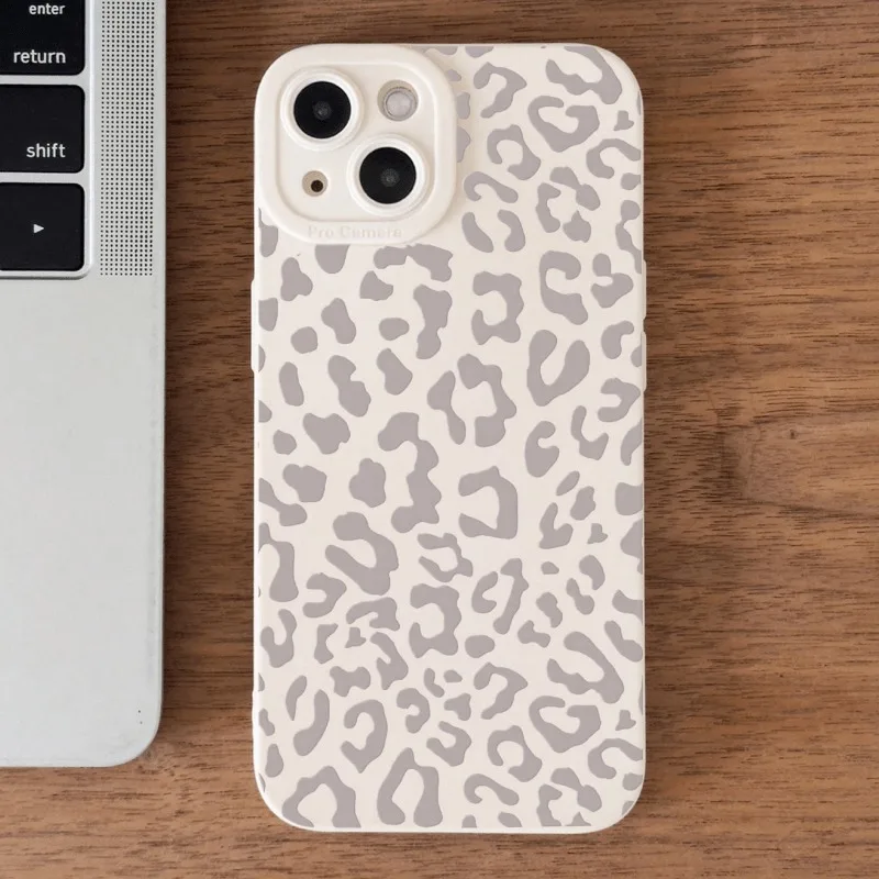 Funda con estampado de leopardo gris minimalista Animal para Samsung Galaxy A56 A16 A35 A55 A34 A54 A53 S25 Ultra S24 FE S23 Plus S22 S21 - imagen 2