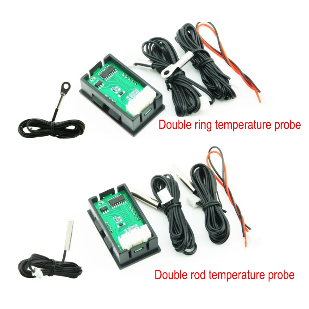 Mini Sensor de temperatura Digital con pantalla Dual LED, probador de temperatura de sonda de Metal impermeable para interiores, DC 4V-30V, 0,56 pulgadas, NTC - imagen 5