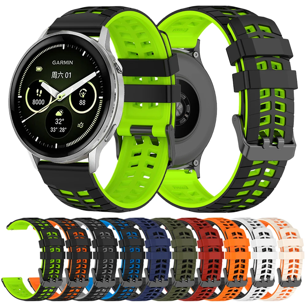 Correas de reloj deportivo de silicona de 22mm para Garmin Venu 4 45mm 2 3 Vivoactive 4 Active Forerunner 255 Music 265 570 pulsera de 47mm - imagen 2
